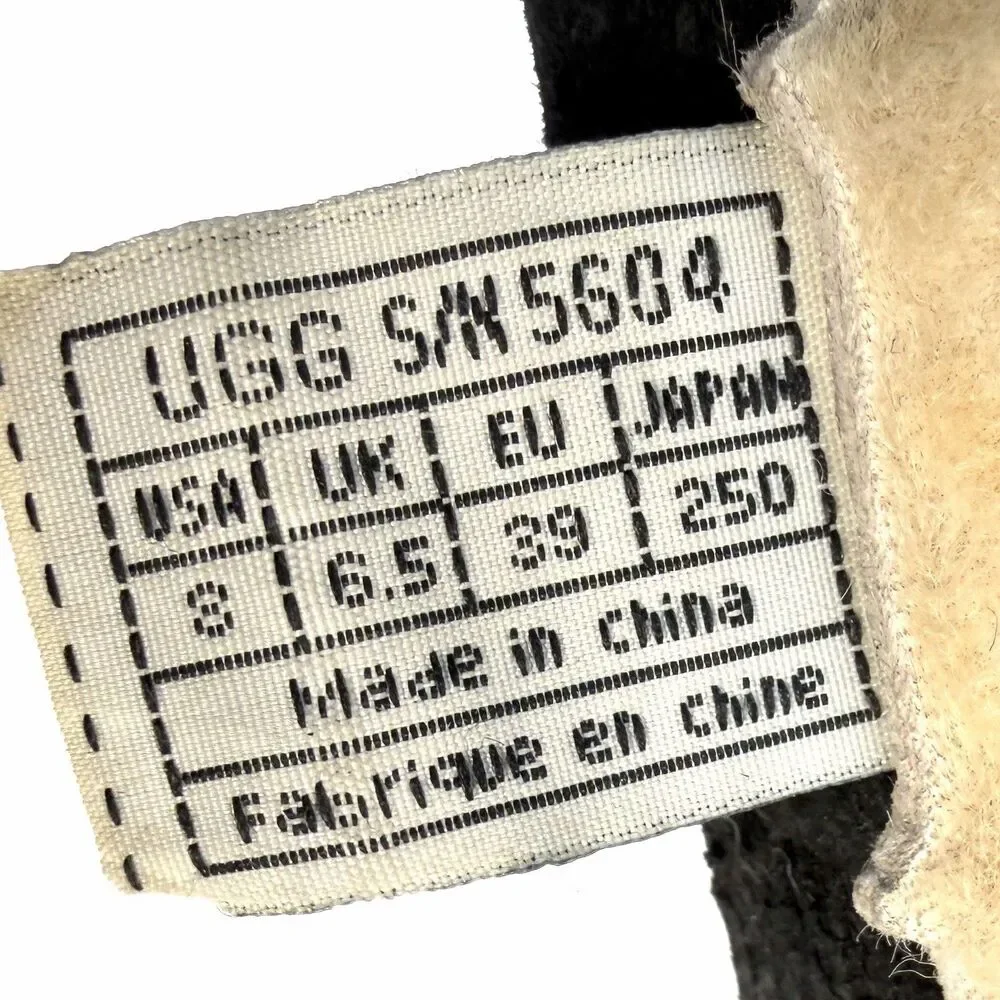 UGG Australia ENDELL Black Waterproof Suede Logo Biker Boots US 8 5604